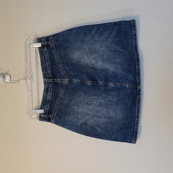 Gap Button Front Jean Skirt Mini Two Front Pockets Size 0 - Picture 5 of 12